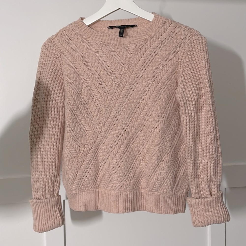 BCBGMaxazria Caleigh cable knit pink sweater XXS
